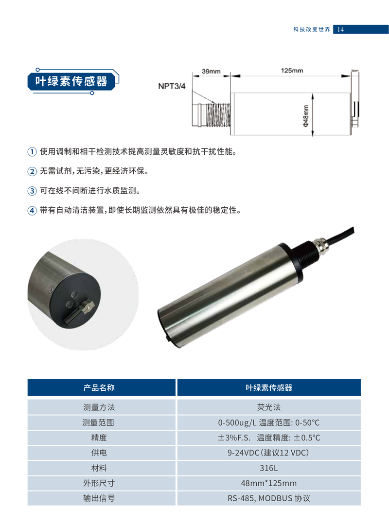 AS-CHL-500 Chlorophyll Sensor