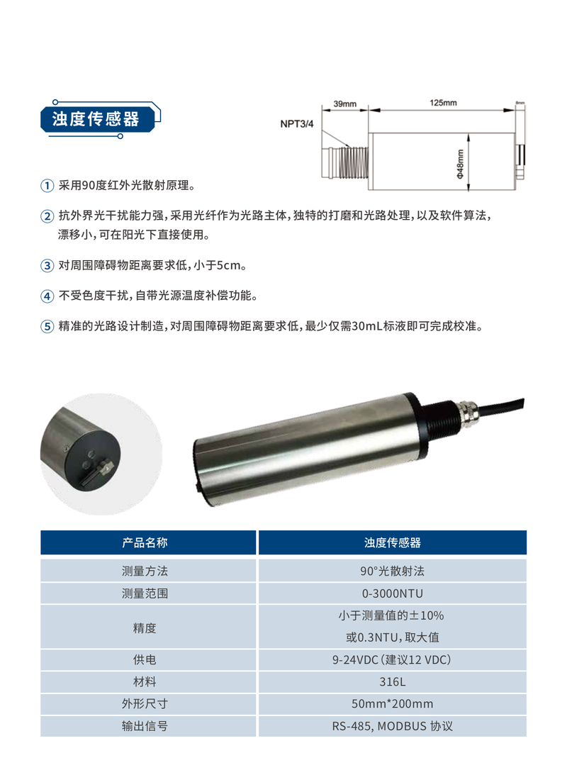 AS-TUR-3000 Turbidity Sensor